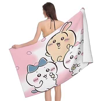 Amazon｜ちいかわ ハチワレ バスタオル 大判 マイクロファイバー